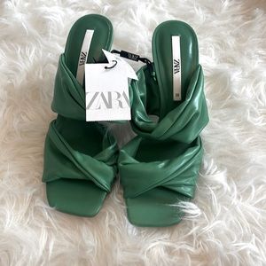 Green heels .. Zara brand! New with tags! Size 7.5
